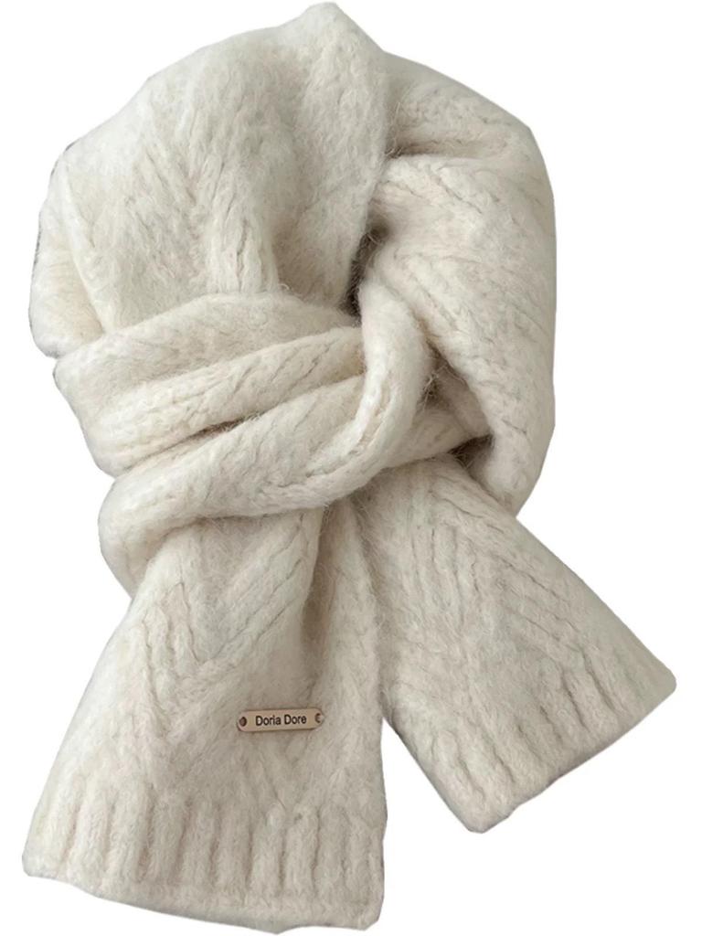 Women's Winter Wool-Blend Knitted Scarf - High-End Alpaca Neck Warmer for Couples