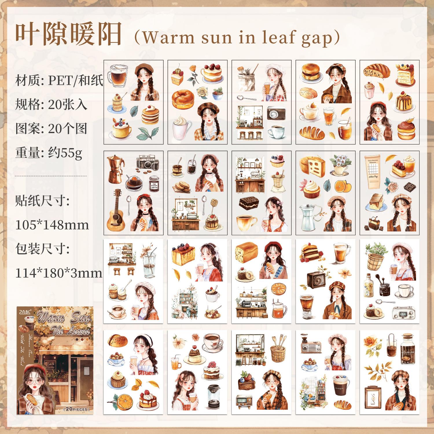 Cute Girl PET Sticker Book - 20pcs Cartoon Character Die-Cut Decals for Journal & Scrapbooking