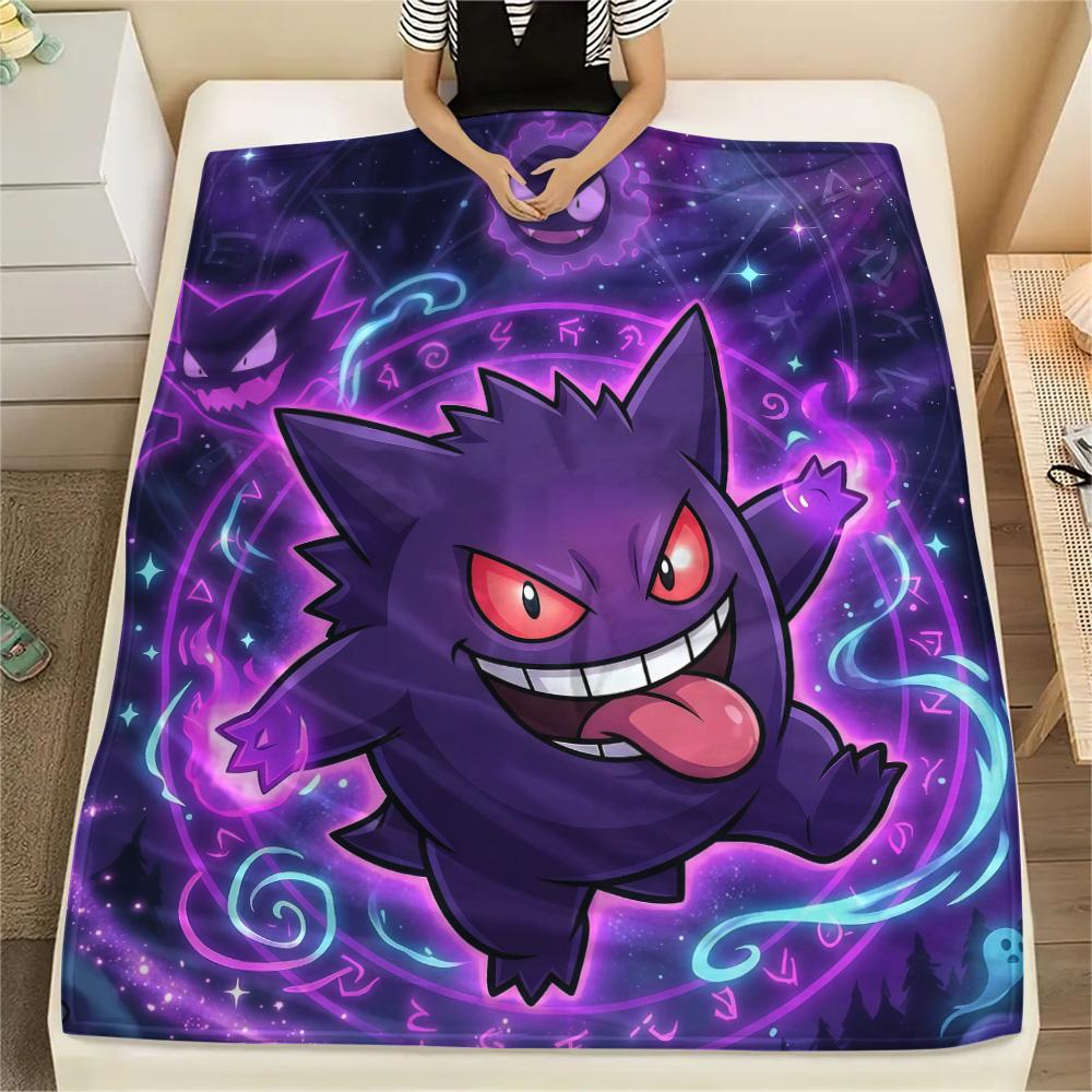 Gengar Flannel Blanket, High quality Comfortable for All Seasons, Home Decor, Warmth and Comfort
