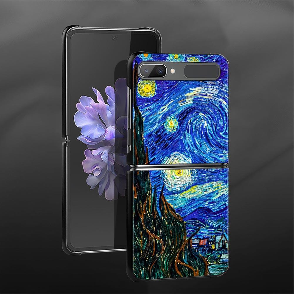 Zflip4 Phone Case For Samsung Galaxy Z Flip3 5G Cases for Samsung Z Flip 3 Zflip Coque Hard Shell Fundas Van Gogh Starry Sky Art