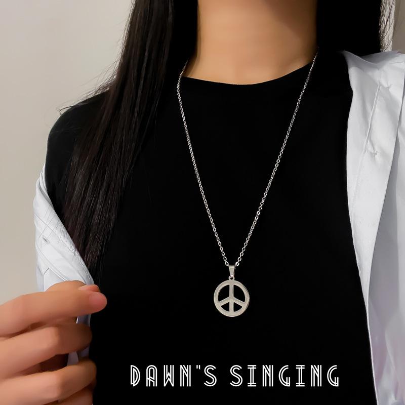 

Нержавеющая сталь 316L, новая мода, подвески с символом мира, круглая цепочка с крестом, короткая длинная мужская женская цепочка, ювелирное изделие, подарок