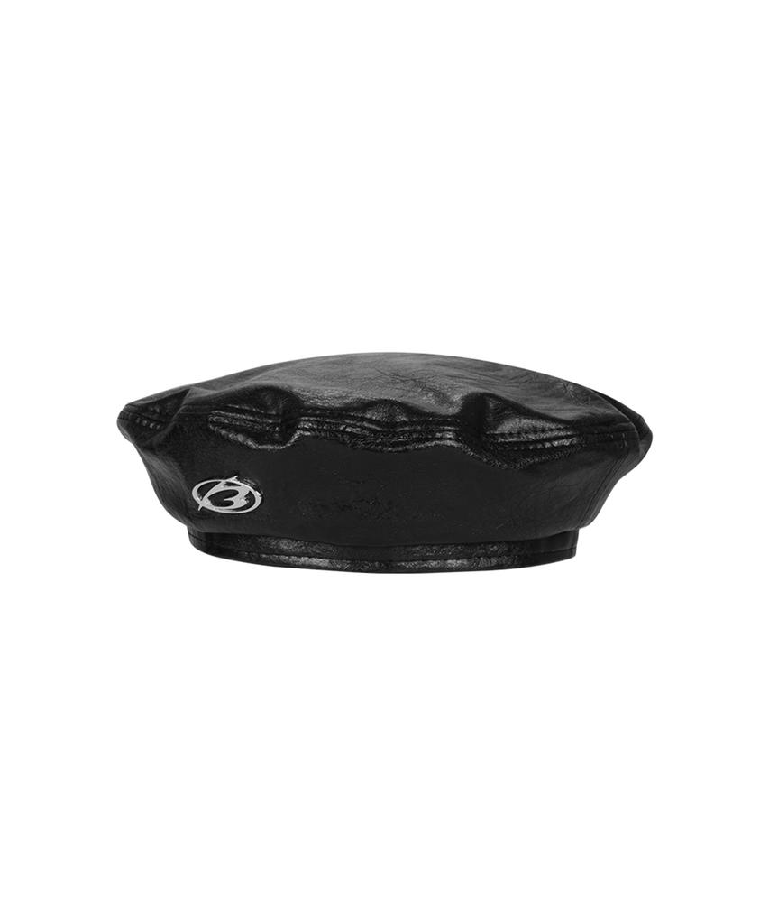 MORE THAN BLACK Leather Beret