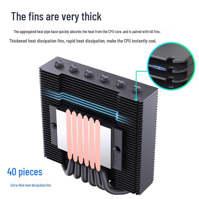 SNOWMAN Bingman MC45-6 Ultra-Thin ITX CPU Cooler with 6 Heat Pipes for AMD AM5/1700