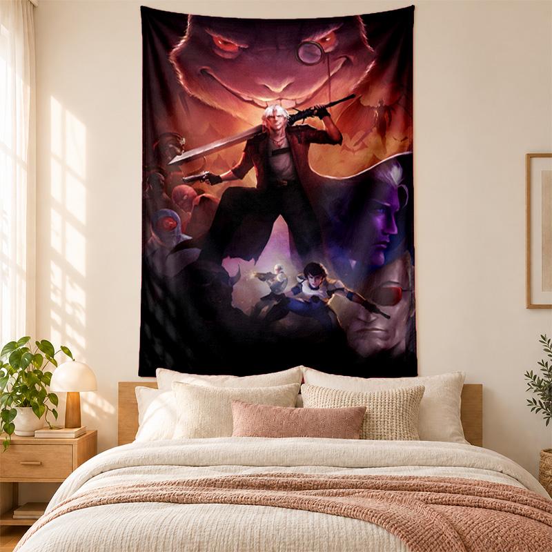 Devil May Cry Wandteppich hohe Qualität zur Dekoration von Wohnzimmer Schlafzimmer Studentenwohnheim Wänden ideal als Schlafzimmer Wandkunst oder Weihnachtsgeschenk