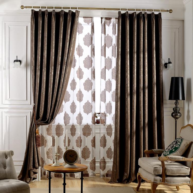 Simple European Solid Color Shading And Embossing Coarse Hemp Imitation Hemp Curtain Finished Product Custom Living Room