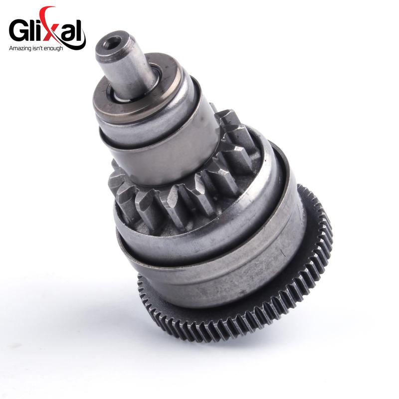 Glixal Starter Motor Clutch Bendix for Chinese GY6 49cc 50cc 139QMB 139QMA Scooter Moped ATV Go-Kart Engine