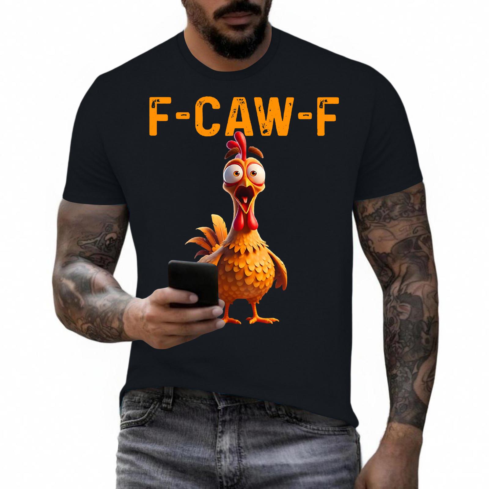 

Смешная футболка с петухом, кукарекающим F-Caw-F, и каламбуром L чёрный