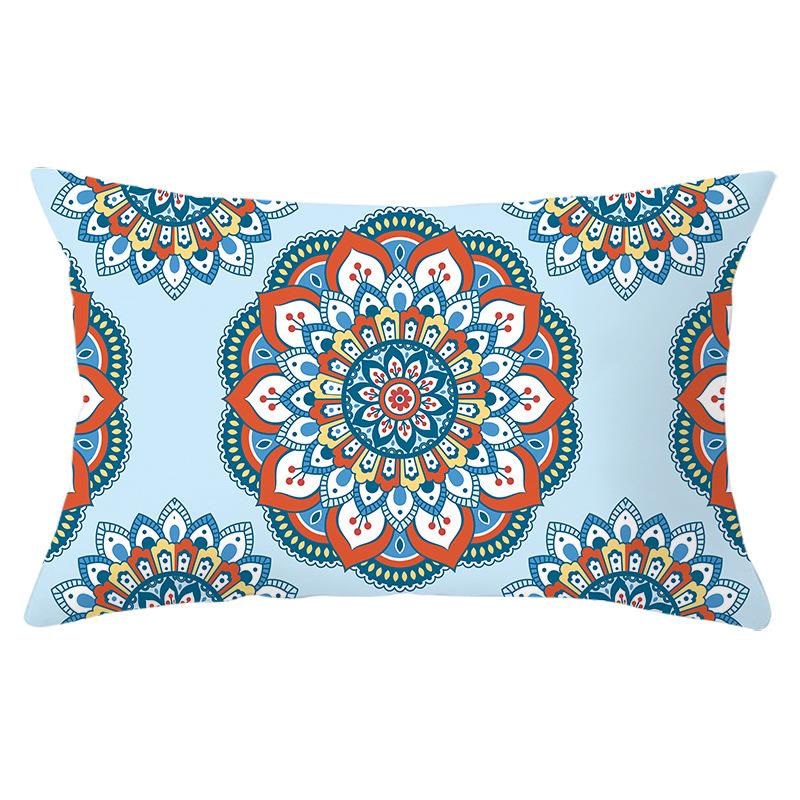 Home Geometric Peach Skin Waist Pillow Case Nordic Style Sofa Printed Pillow Case Office Lumbar Pillow