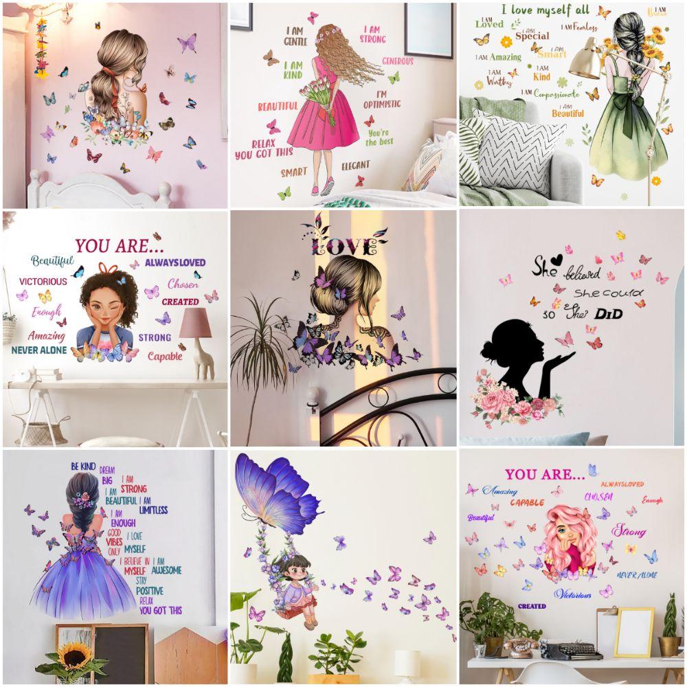 Cartoon Girl Wall Stickers Multicolor Wall Decorative Sticker NEW Wall Decal  Baby Nursery