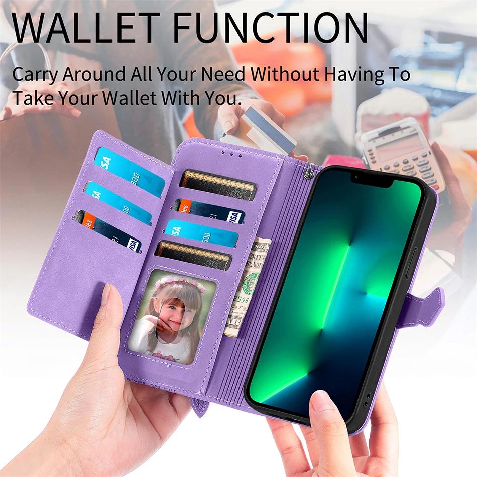 Flip Leather Case For Huawei Pura 70 Ultra P60 P50 Honor 200 Pro 100 90 50 20 10 9 Lite P Smart 2021 Wallet Cover Wrist Strap