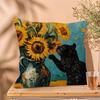 Funny Art Matisse Monet Black Cat Van Gogh Sunflowers Cushion Cover Decorative Pillow Sofa Home Decor Case Pillow Cases