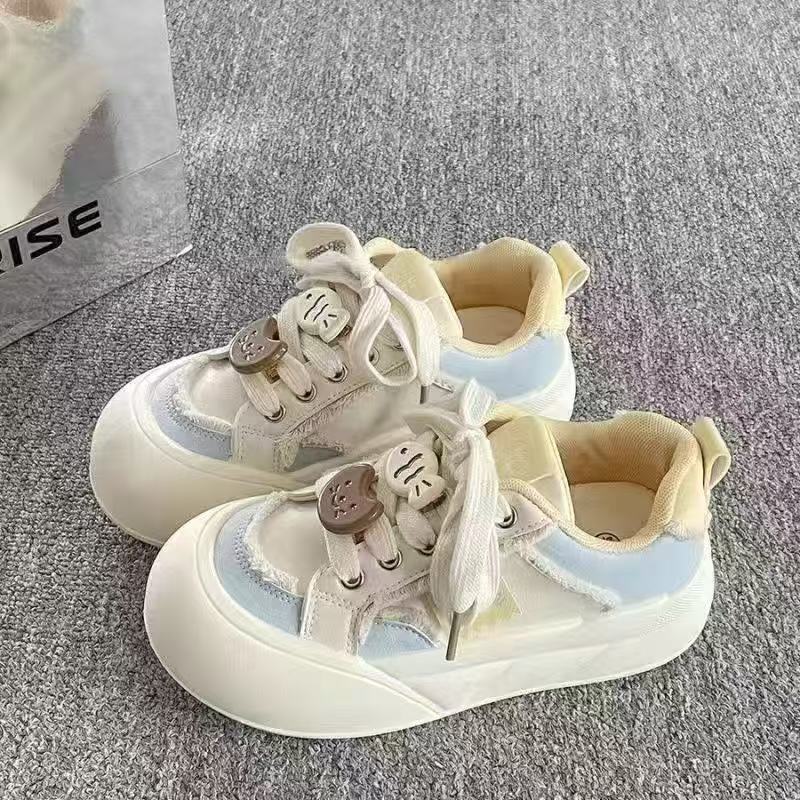 Нишевые модели без столкновений, весенняя новая платформа, обувь-хлеб, повседневные кеды в студенческом стиле size 35