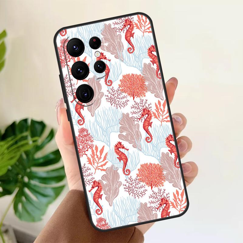 

Seahorse Soft Case For Samsung Galaxy S25 S24 S23 S22 S21 Ultra S9 S10 Plus S23 FE S24 FE Phone Cover Galaxy S24