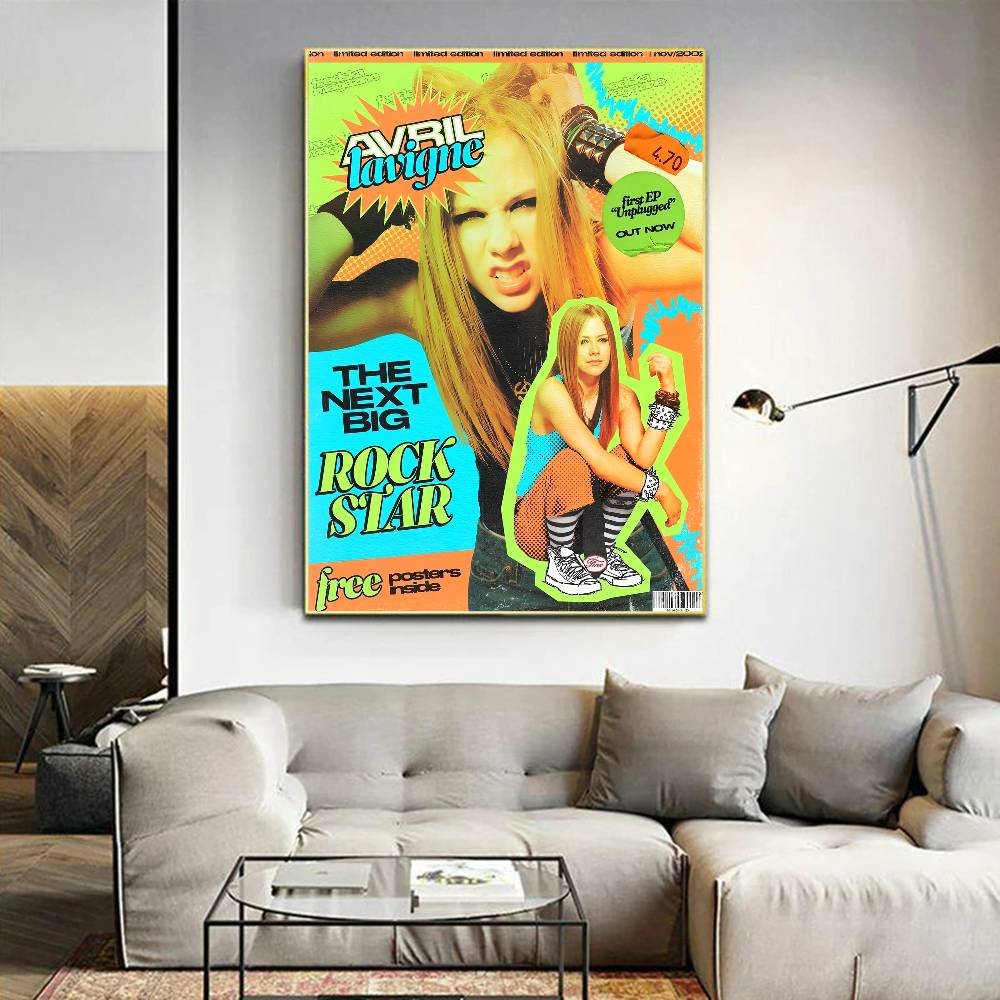 A-Avril Singer R-Ramona Lavigne Film Klebrige Poster Retro Kraftpapier Aufkleber DIY Zimmer Bar Café Ästhetische Kunst Wandmalerei