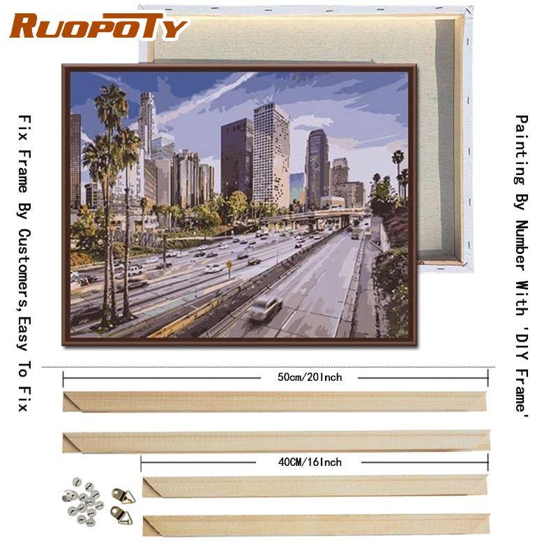 

Ruopoty DIY Набор для рисования по номерам Мост Пейзаж Настенная картина Раскраска по номерам для домашнего декора с рамкой «сделай сам» 40x50 см