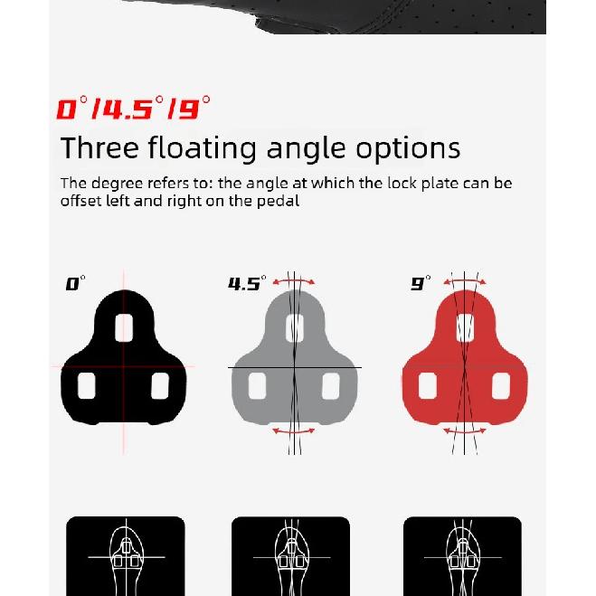 For KEO Bike Cleats for LOOK KEO Road Bicycle Pedals Cleat Self-locking 0/4.5/9 Degree Cycling Shoes Cleats Pedal Clip