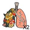 2x Human Organs Brooch Jewelry Gift, Small Creative Fashion Enamel Pin, Metal Lapel Pins for Jacket