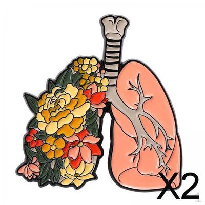 2x Human Organs Brooch Jewelry Gift, Small Creative Fashion Enamel Pin, Metal Lapel Pins for Jacket