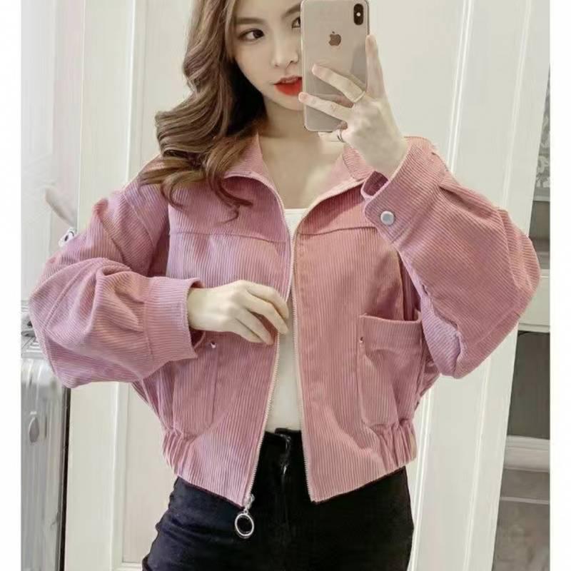 

Women s Double-Layer Corduroy Jacket with Lining - Spring/Autumn 2025 Fashionable, Youthful Style XL suitable for 62.5-67.5 kg