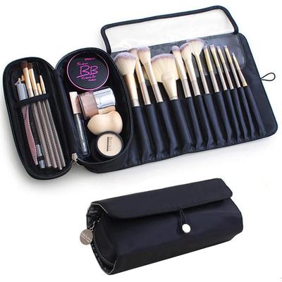 Makeup Bag Women's Cosmetic Brush Bag Travel Organizer Makeup Brushes Fold Tools Rolling Bags Waterproof Nylon Makeup Case