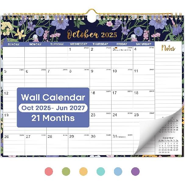 2026 Calendar,18-Month Wall Calendar Runs from Jan 2026 to Jun 2027, 11.5" x 14.7", Large Monthly Calendar with Twin-Wire Binding, Perfect for Home