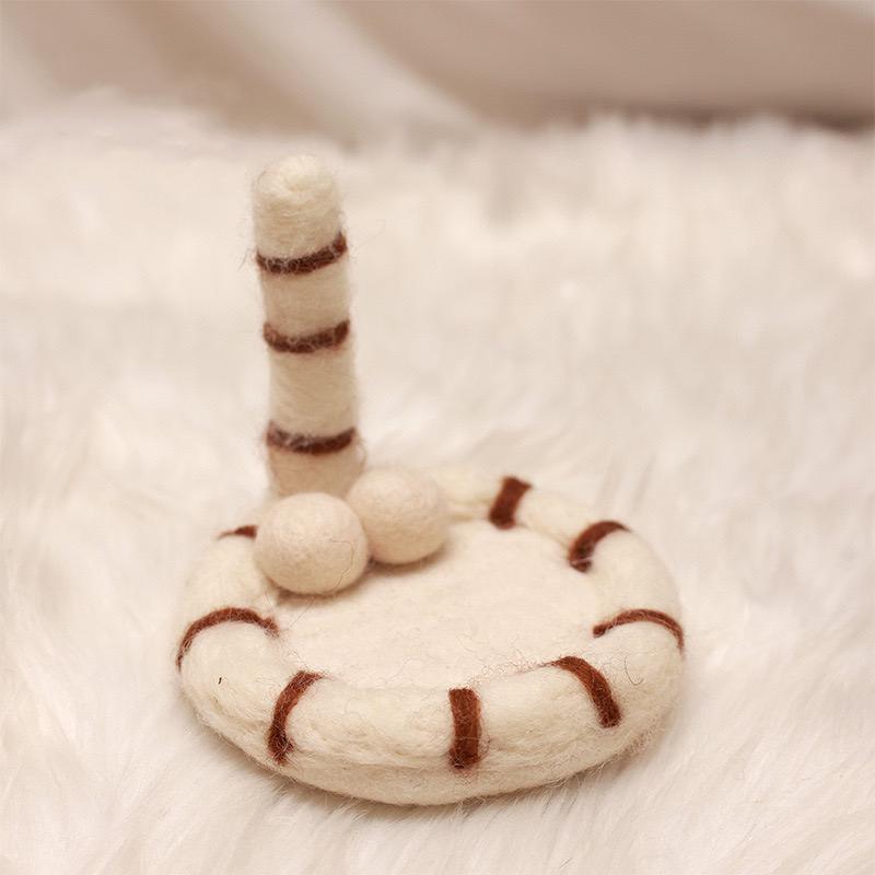 

1PC Creative Cute Cat Tail Coaster Handmade Wool Felt Non-slip Heat-Insulating Mat Cartoon Household Warm Cup Mat