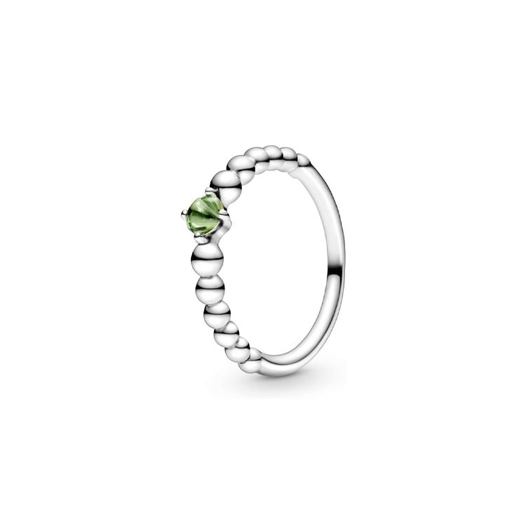 

Pandora August Spring Green Bead Jewelry Metal 925 Silver Crystal Ring Women rings 198867C1054 Box,52