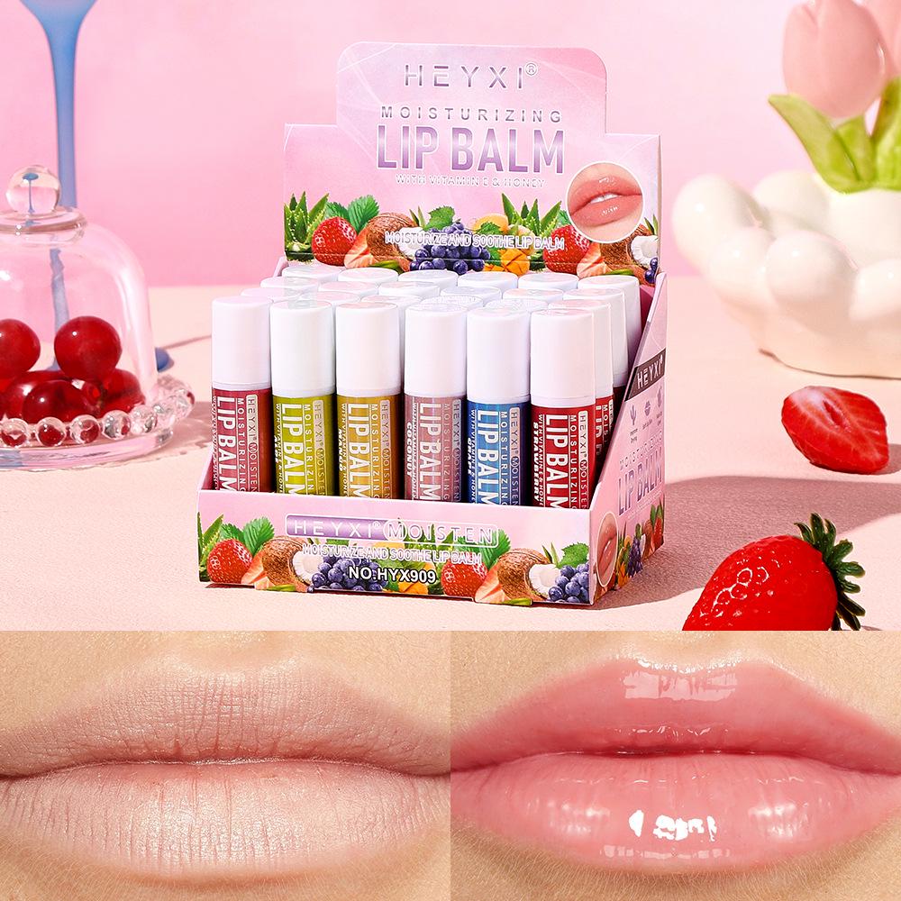 

HEYXI Han Yuanxi Fruit Lip Balm Set: Fruity Flavors for Day & Night - English Version