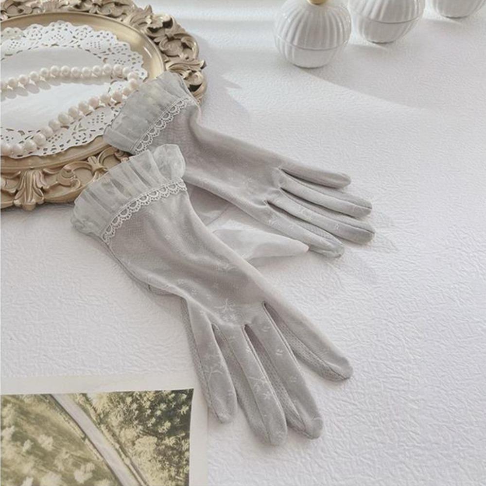 Breathable Touch Screen Gloves Lace Thin Anti Slip Women Mittens UV Protection Sun Protection Cycling Driving Riding Glove