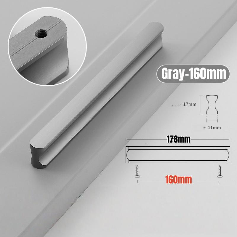 Modern Solid Aluminum Alloy Cabinet Handles with Screws,Simple Furniture Door Handle,Kitchen Cupboard Knob,Wardrobe Drawer Pulls