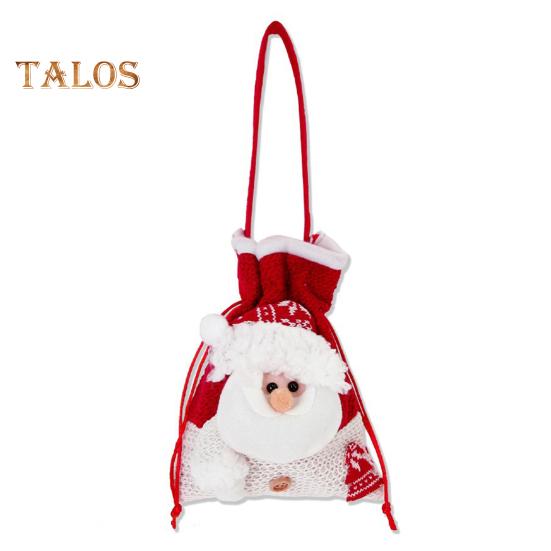 Weihnachts-Süßigkeitentüte, Schneemann, Weihnachtsmann, Rentier, Puppentasche, Kordelzug, Weihnachts-Goody-Halter, Geschenktüten für Heiligabend