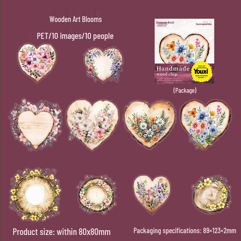 Retro Stained Glass Window PET Sticker Set: A Wonderful Day Series, 10 Sheets with 6 Designs for Journal Decoration.