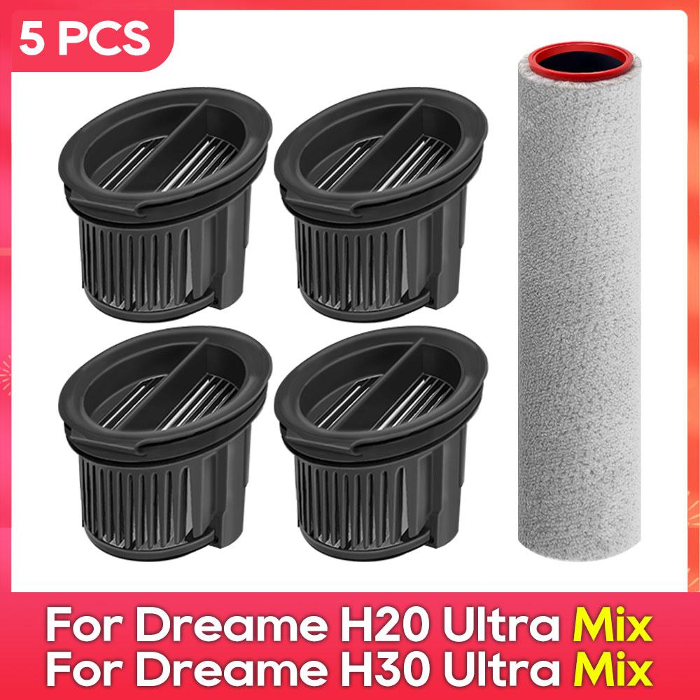 Compatible For ( Dreame H20 Ultra Mix / H30 Ultra Mix ) Parts Accessories Soft Brush Roller Filter Robot Vacuum Cleaner Kit