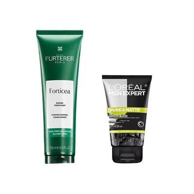 L'Oréal Men Expert Oil Control Gesichtswaschgel & René Furterer Conditioner Set