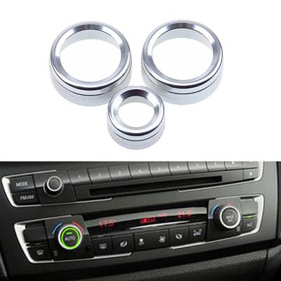 3-teiliger Stereo-Conditioner-Knopf, dekorativer Kreis, In-Car-Dekor für BMW 1234-Serie