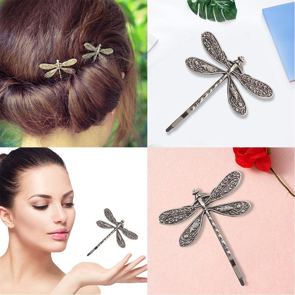 Elegant Vintage Dragonfly Hairpins Bridal Headdress Wedding Hair Accessories Transparent Dragonfly Hair Clip 1pcs