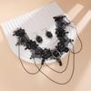 Gothic Moon Alloy Necklace Set: Multi-Layer Female Lace Tassel