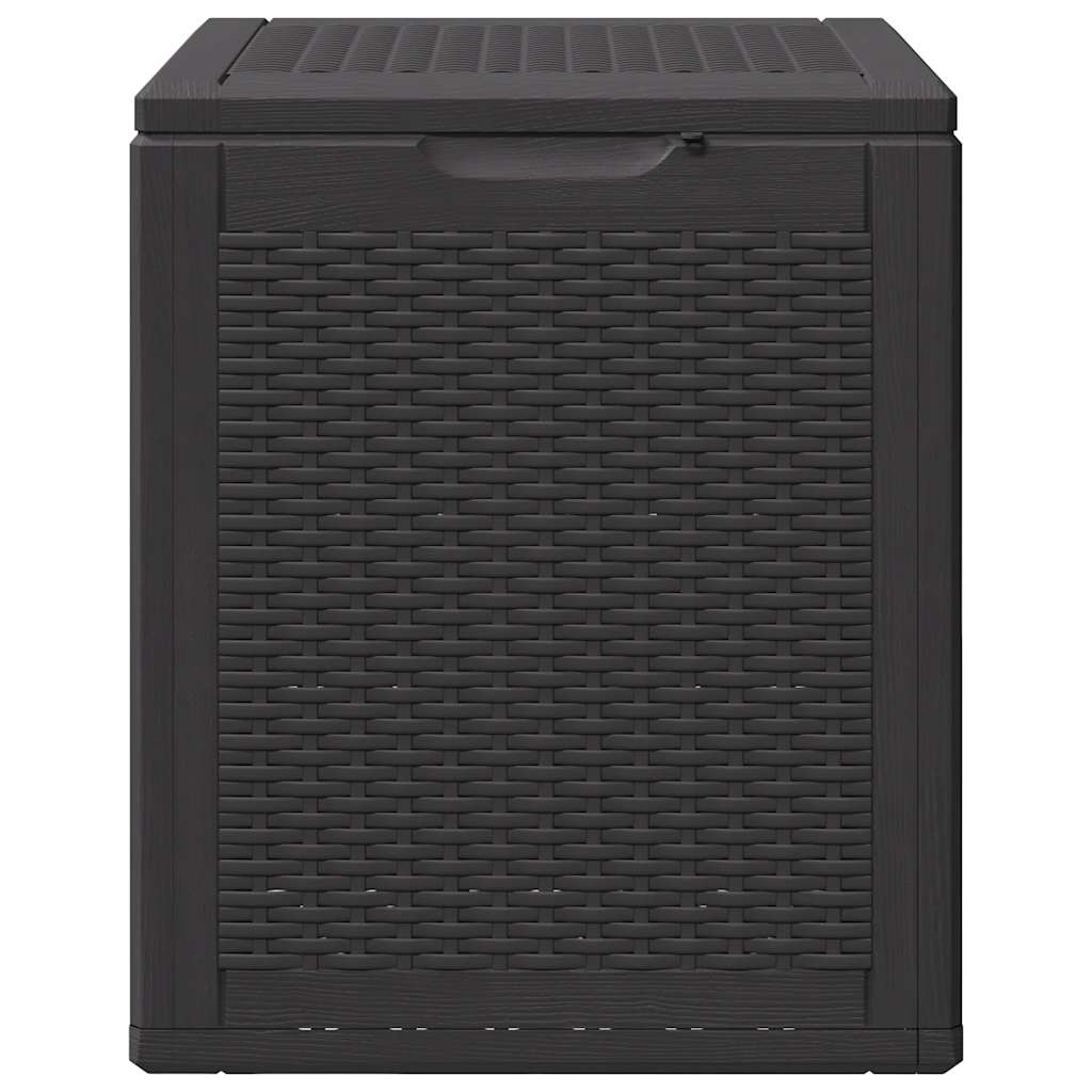 Garden Storage Box 90 L Black PP Rattan