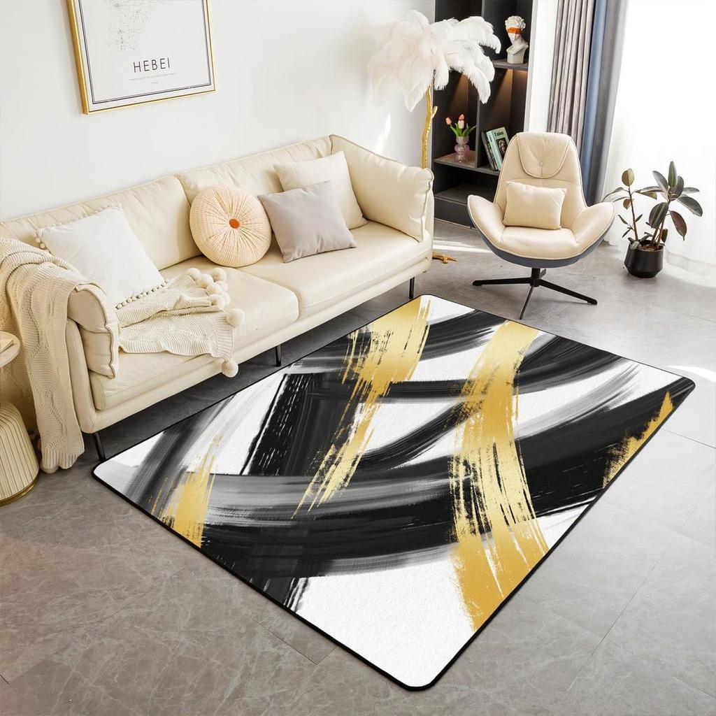 Red Area Rug for Bedroom Line Abstract Living Room Rugs Soft Non-Slip Modern Geometric Decor Carpet Indoor Floor Mat for Home