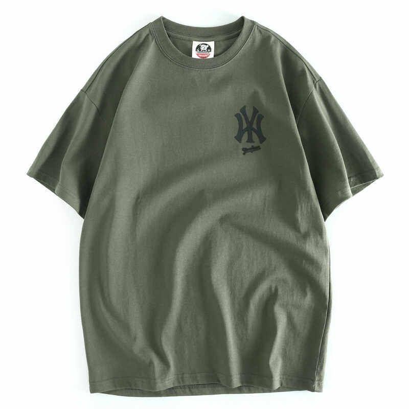 Export T-Shirt Short Sleeve Export Tail Single Cut Label Embroider Pure Cotton Men's Original Single Cotton Trendy Summer Thin Half Sleeve Shirt
