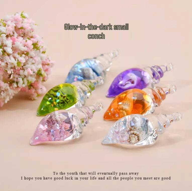

Семицветный светящийся брелок-ракушка и серьги Mixed Colors: 5 Cream Glue Small Conchs
