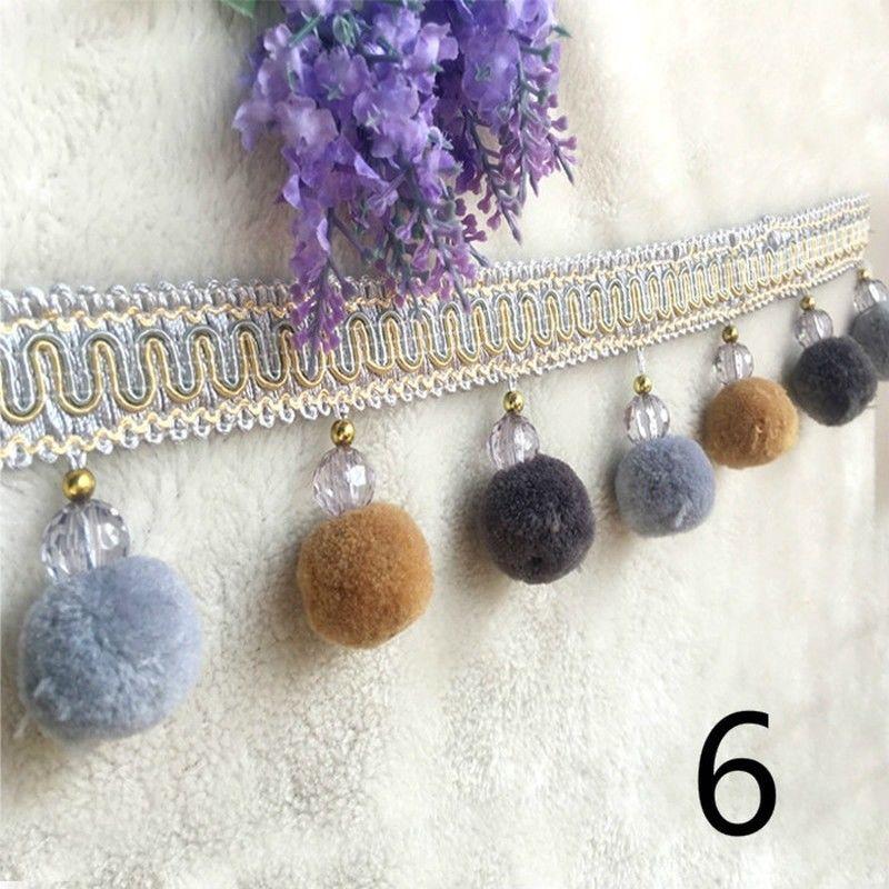 1 metr Evropský styl Pompom kuličková krajková lemovka Kuličková stuha Třásně Řemesla DIY Dekorace pohovky záclony Šicí příslušenství Čalounění Lemování