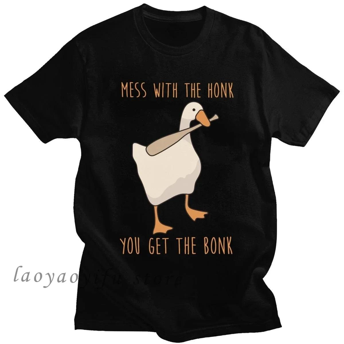 

Fashion Men TShirts Funny Untitled Goose Game Tops Women Cotton Soft Loose Tee Mess with The Honk You Get The Bonk T-shirt - ... 5XL різнокольоровий