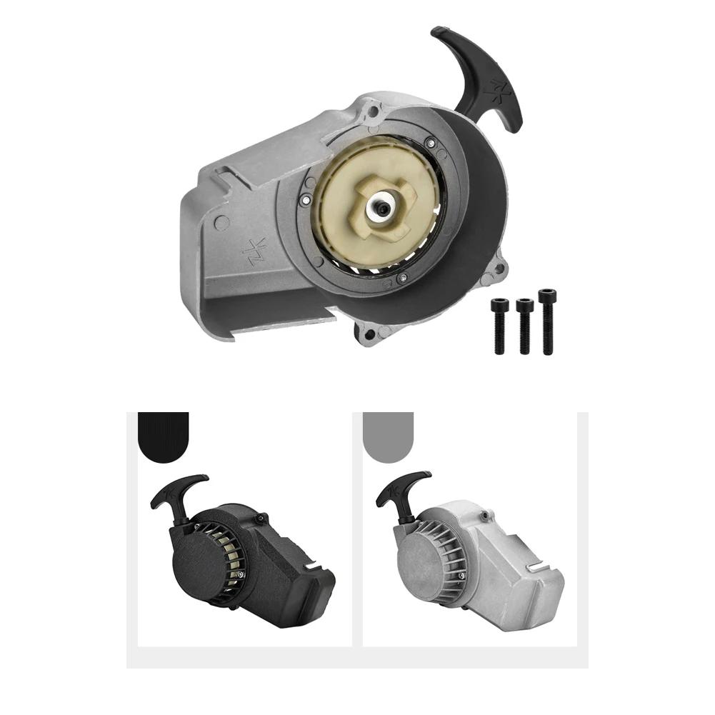 Black Pull Start+ Flywheel for 47cc 49cc 2 Stroke Mini Pocket Scooter Dirt Bike ATV Recoil Starter Puller