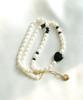 Treaju Black Heart-Cut Freshwater Pearl Necklace