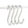 1/2/3Pcs/Lot White Pearl Beads Hanging S Hooks Non-Slip Ornament Hook S Shaped Creativity S Hooks For Closets Clothing Shop