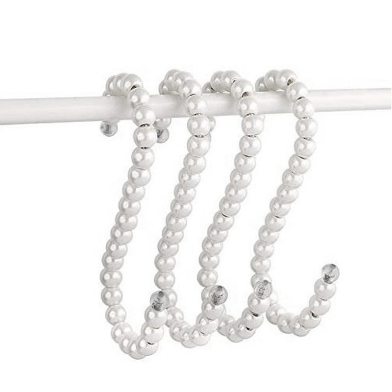 1/2/3Pcs/Lot White Pearl Beads Hanging S Hooks Non-Slip Ornament Hook S Shaped Creativity S Hooks For Closets Clothing Shop