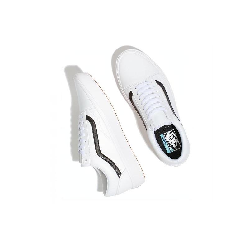 Vans Old Skool Comfycush Unisex Low Top Skate Shoes White Black Classic Casual Trendy VN0A3WMAODJ