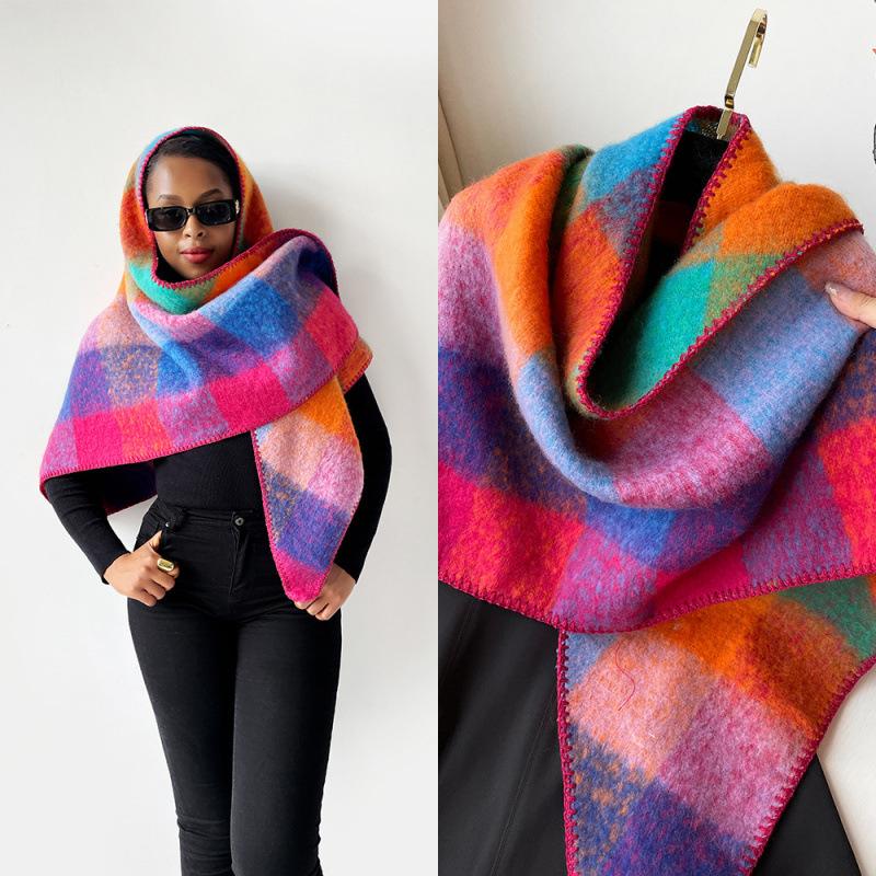 Four Seasons Available New Women'S Versatile Haircoat Imitation Cashmere Scarf Warm Medium Scarf Shawl