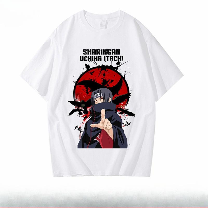Trendy Brand Naruto Children's T-shirt Summer New Anime Peripheral Printed Parent-child Outfit Pure Cotton Fashionable T-shirt